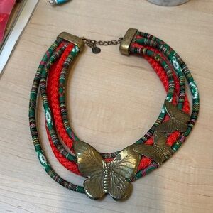 Butterfly Pendant Multicolor Necklace